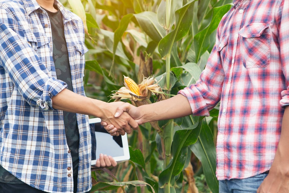 Farmers Shaking Hands at the Farm